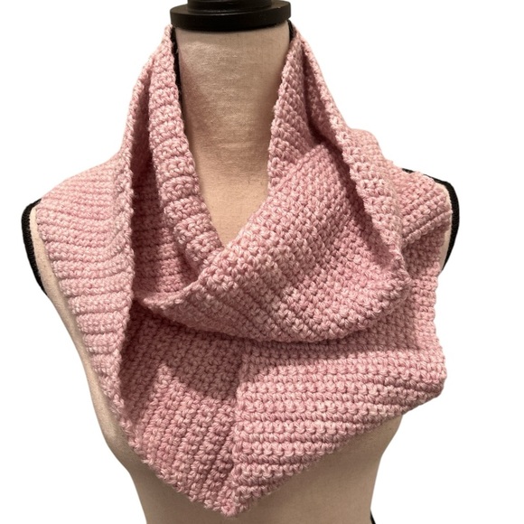 Pink Handmade Infinity Knit Scarf - Picture 1 of 8